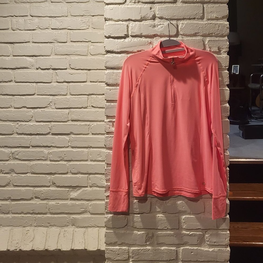 Lilly Pulitzer Luxletic Pullover SPF Sun Guard Tangelo - Small